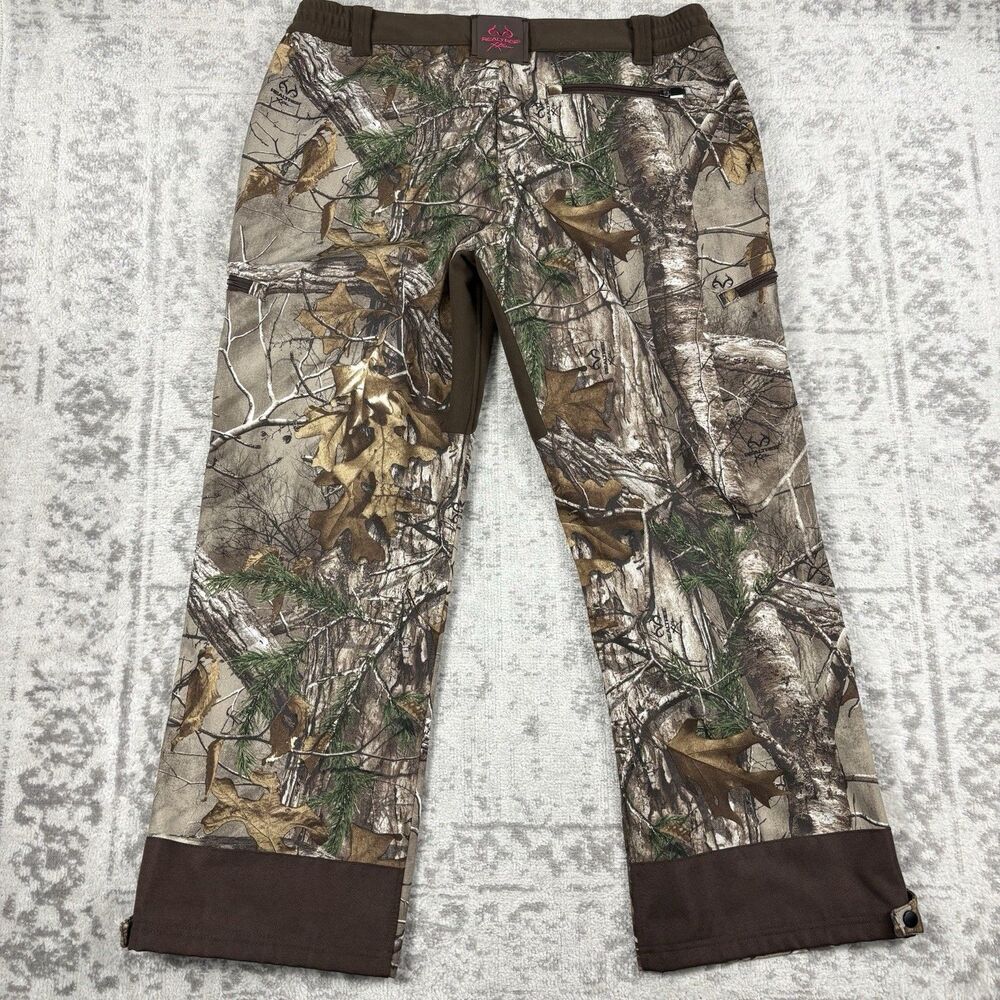 REALTREE Xtra Softshell Camo Hunting Pants Scent Factor Fleece Lined Women's XL - Picture 1 of 6